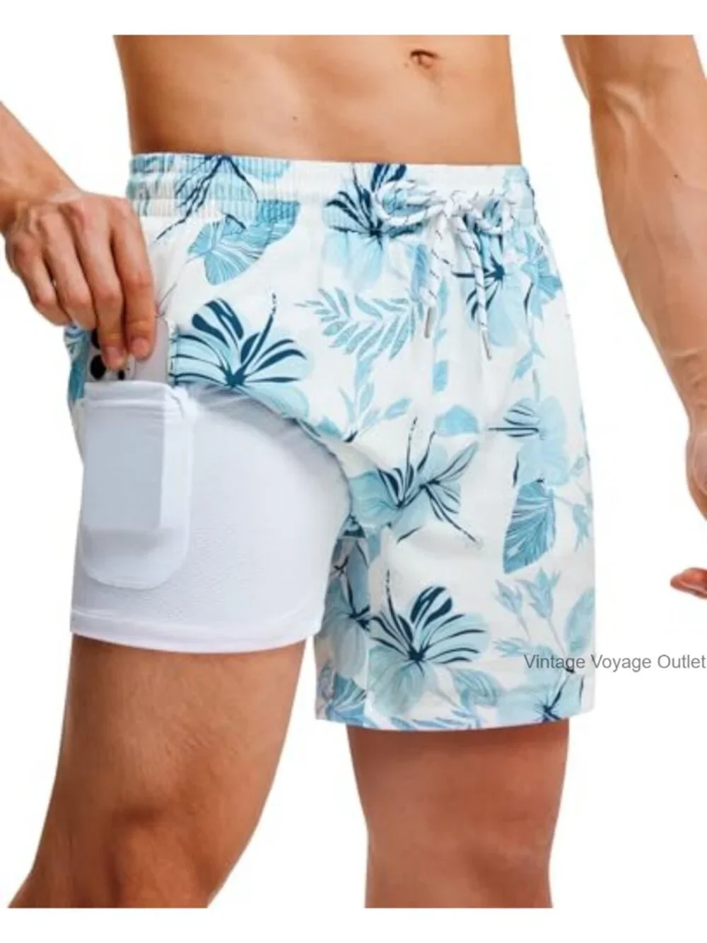5 inch Quick Dry Swim Trunks with Compression Liner Mens Board Shorts